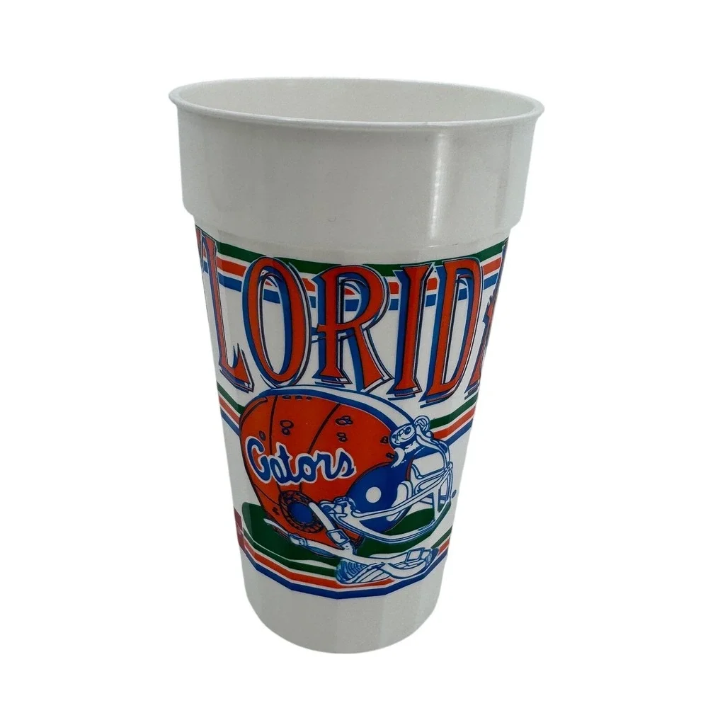 Vintage Florida Gators FSU NCAA Stadium Cup Packer Plastics White Souvenir 32oz